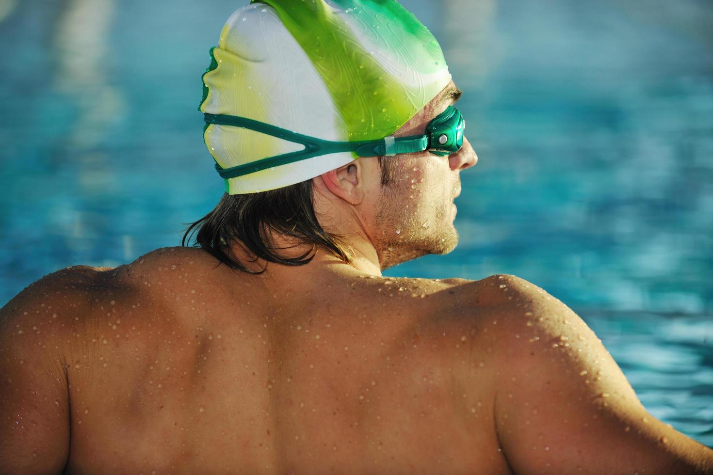 Swimmer in pool photo