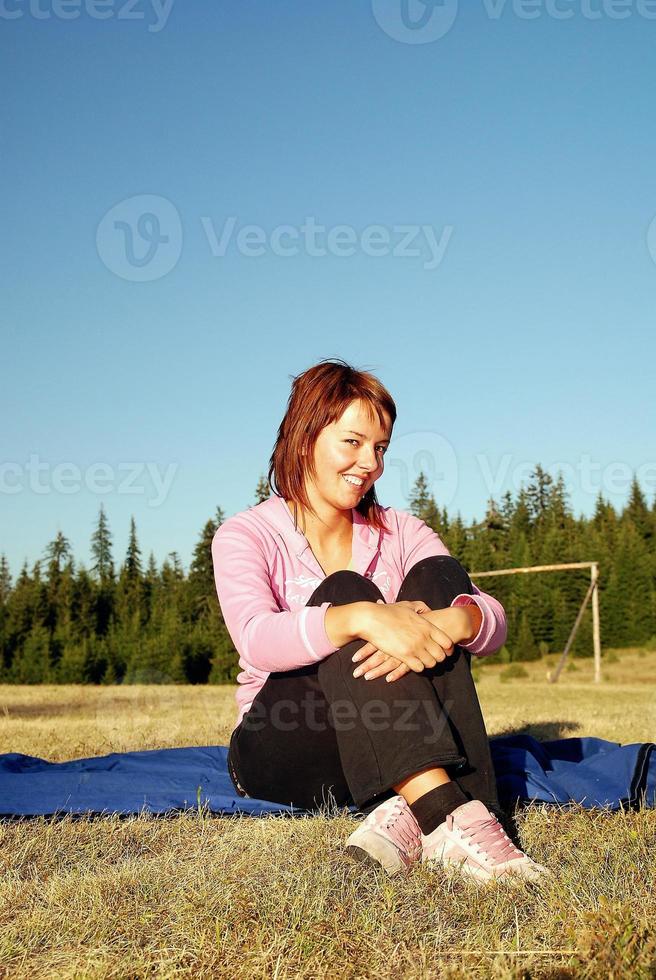 relaxing on grass photo