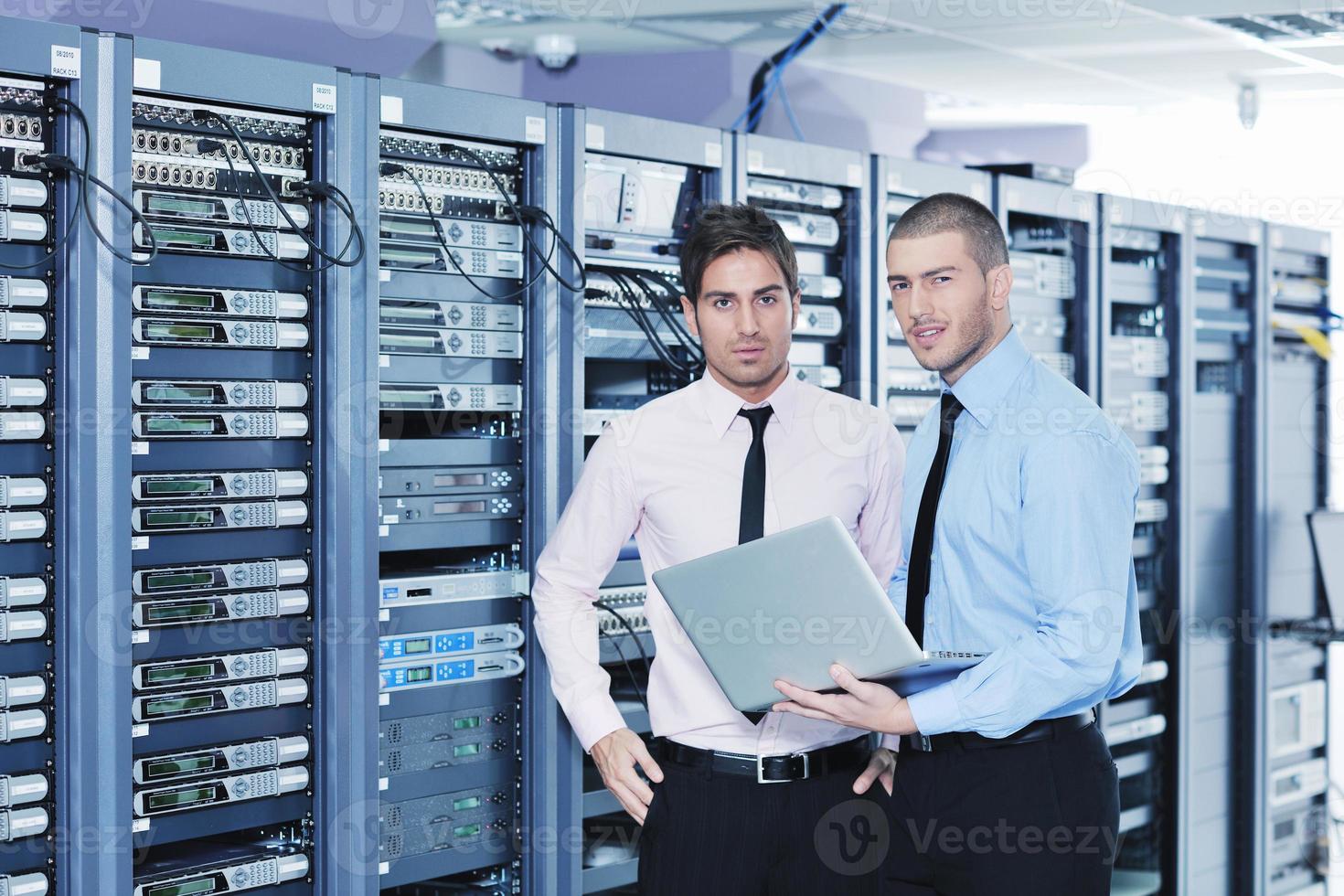 it enineers in network server room photo