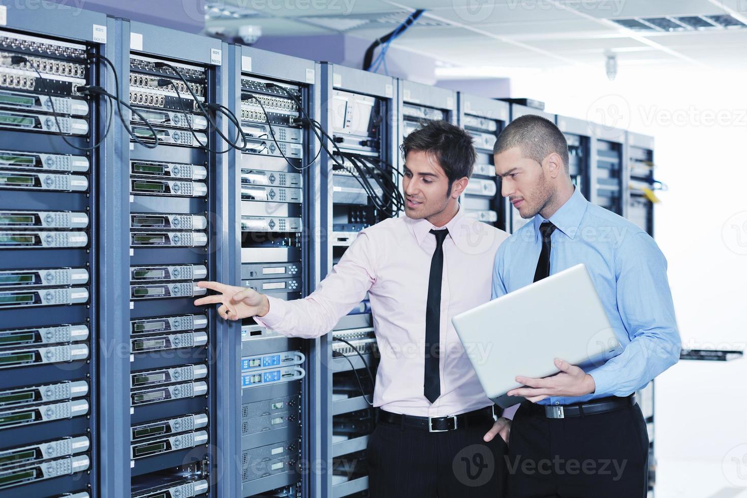 it enineers in network server room photo