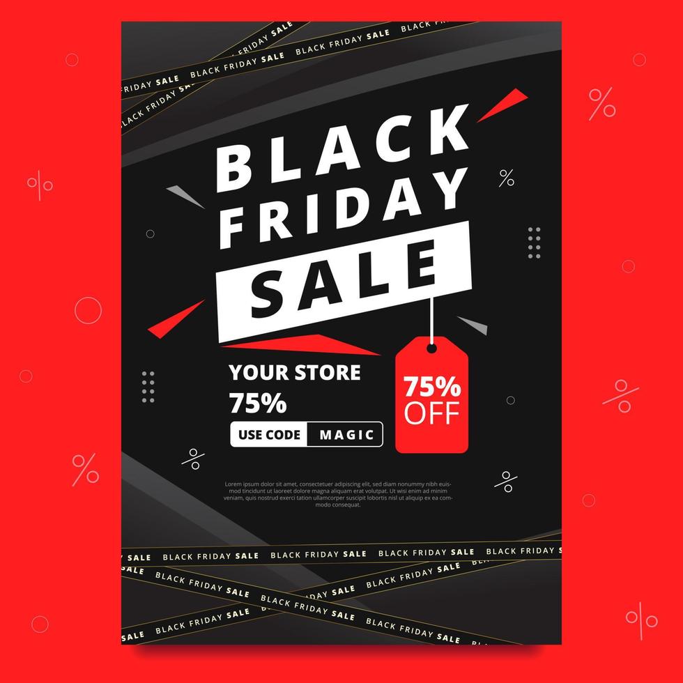 Shocking Black Friday Sale Offer Promotion Poster vector