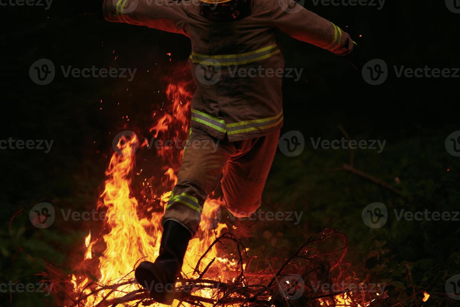 Firefighter in action photo