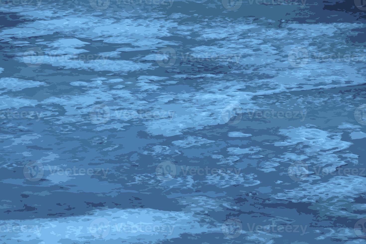 Realistic illustration of an icy river surface. Texture of ice covered with snow. Winter background. photo