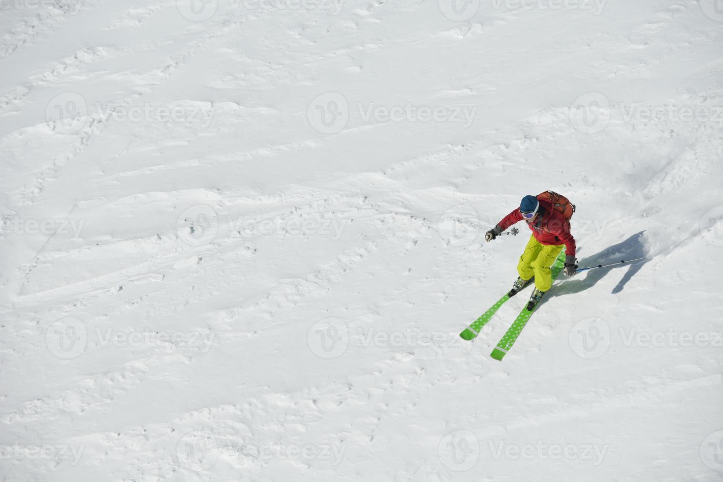 Skiers on mountain photo