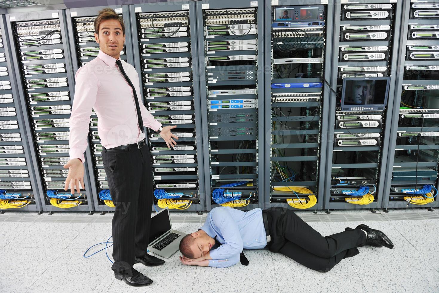 system fail situation in network server room photo