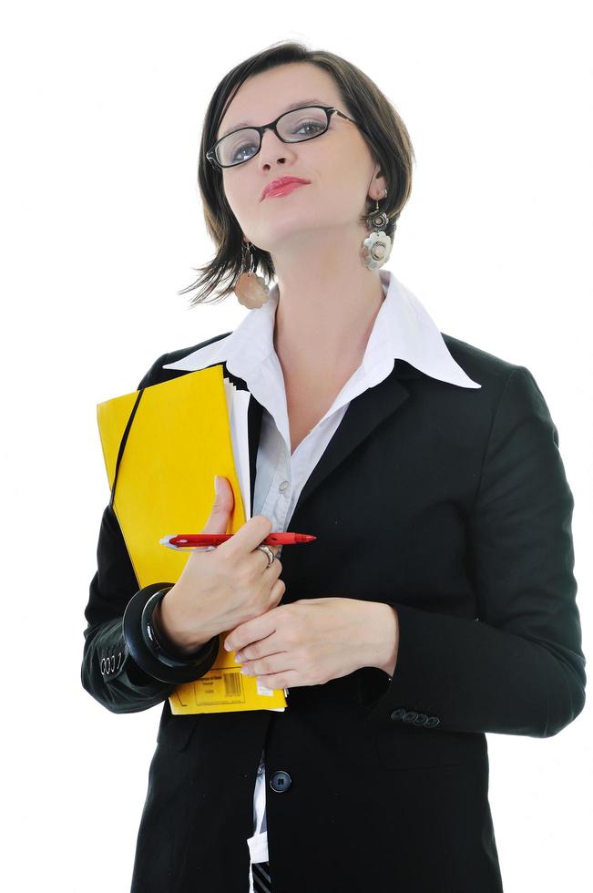 business woman hold papers and folder photo