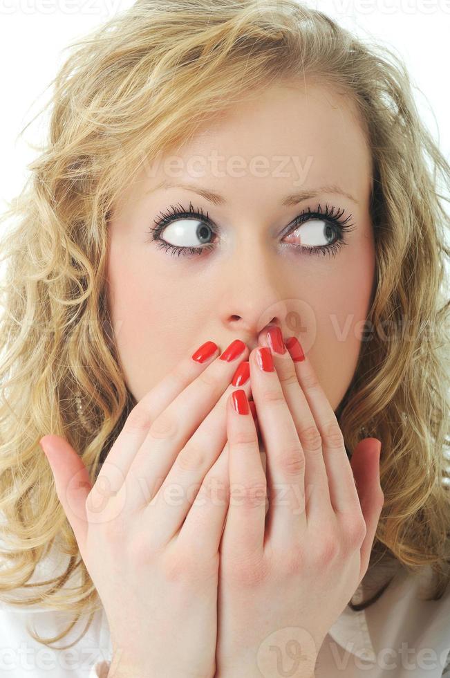 Woman on white photo