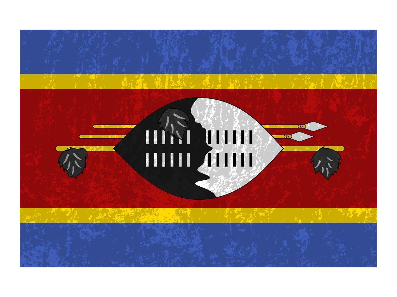 Eswatini grunge flag, official colors and proportion. Vector illustration.