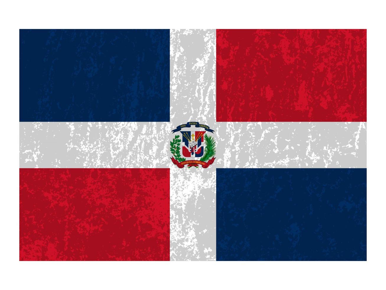 Dominican Republic flag, official colors and proportion. Vector illustration.