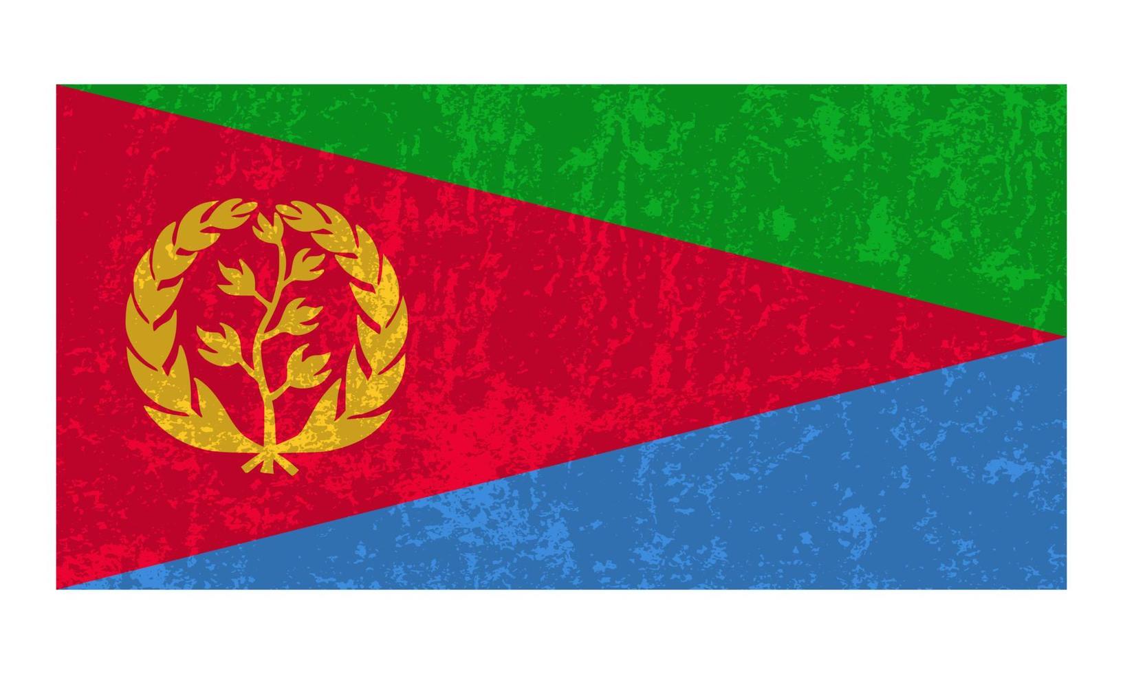 bandera grunge de eritrea, colores oficiales y proporción. ilustración vectorial vector