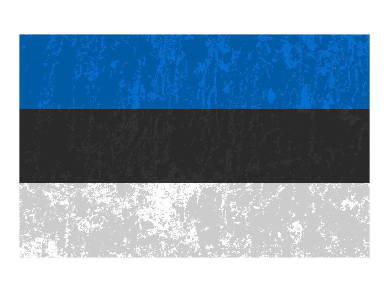 Estonia grunge flag, official colors and proportion. Vector illustration.