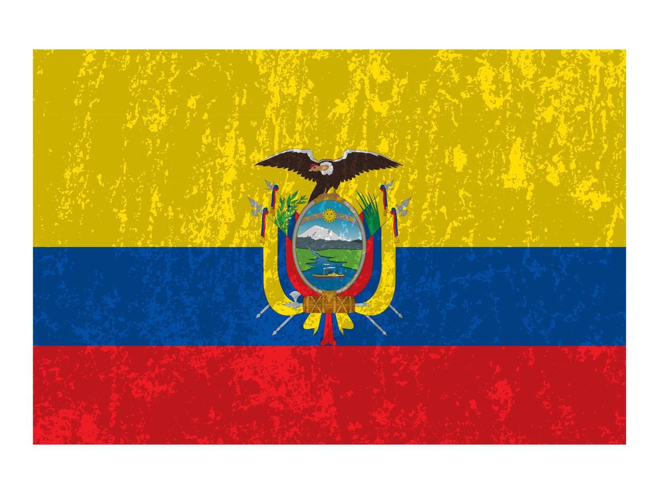 Ecuador flag, official colors and proportion. Vector illustration.