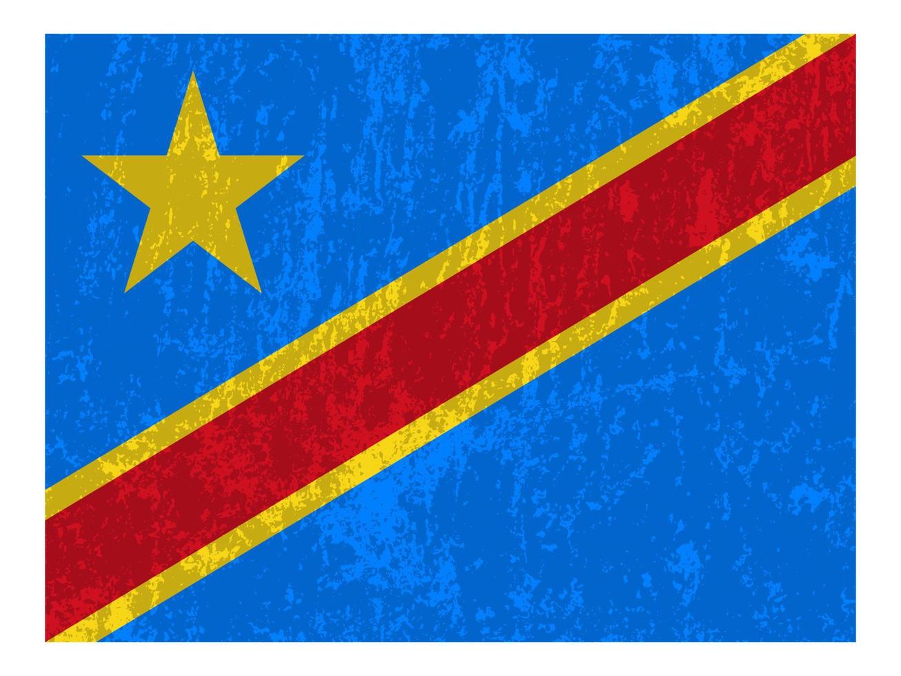 Democratic Republic of the Congo grunge flag, official colors and proportion. Vector illustration.