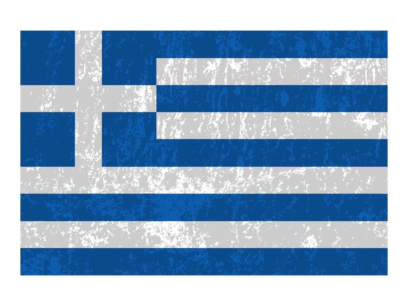 Greece grunge flag, official colors and proportion. Vector illustration.