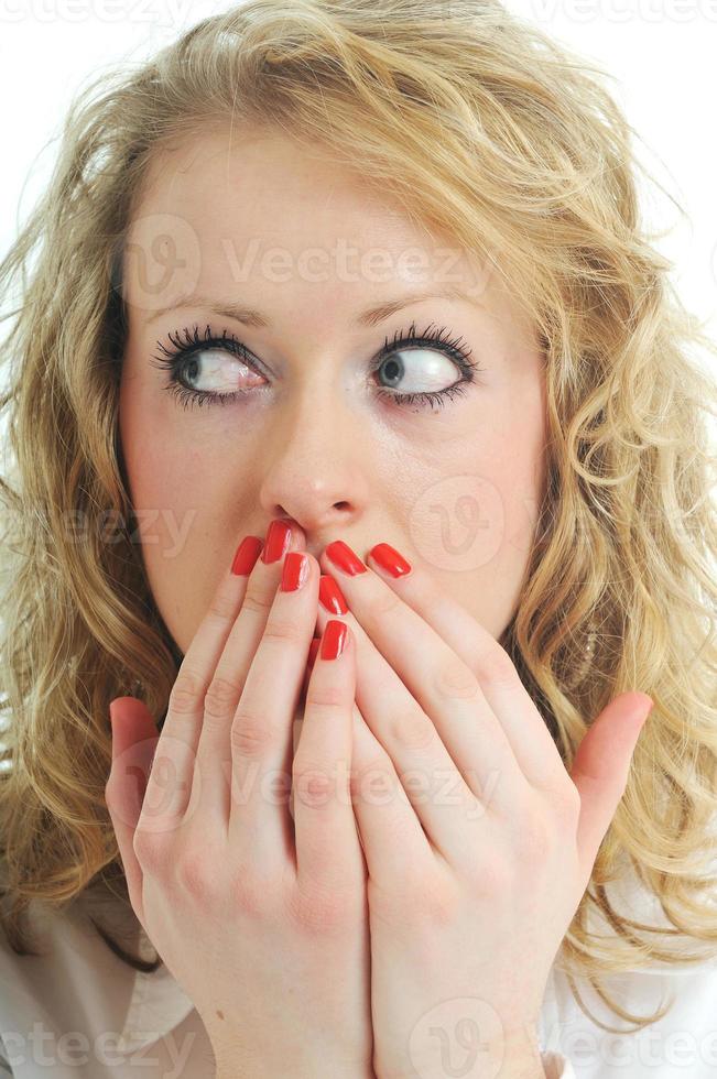 Woman on white photo