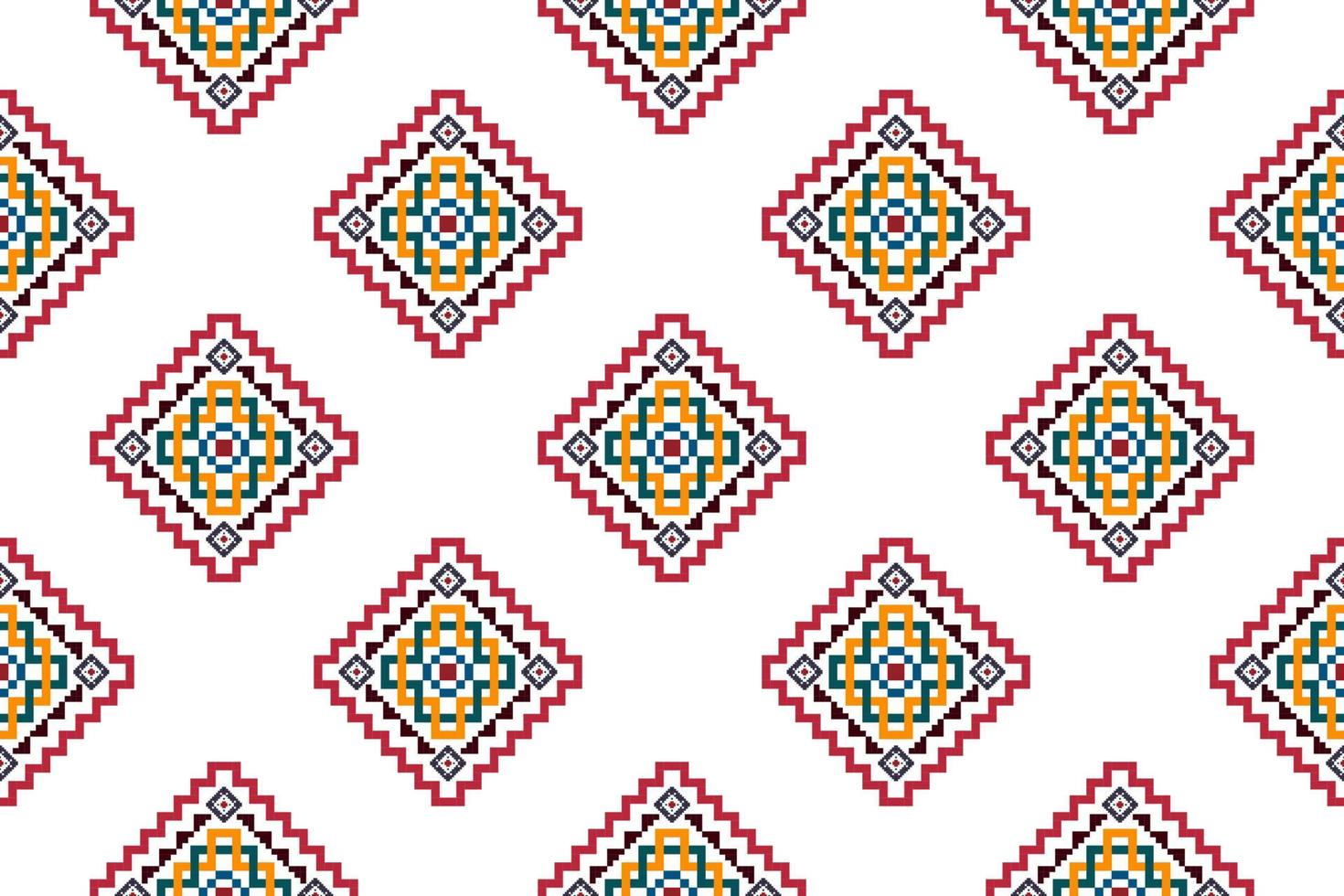 Ikat ethnic seamless pattern decoration design. Aztec fabric carpet boho mandalas textile decor wallpaper. Tribal native motif flower decorative traditional embroidery vector illustrated background