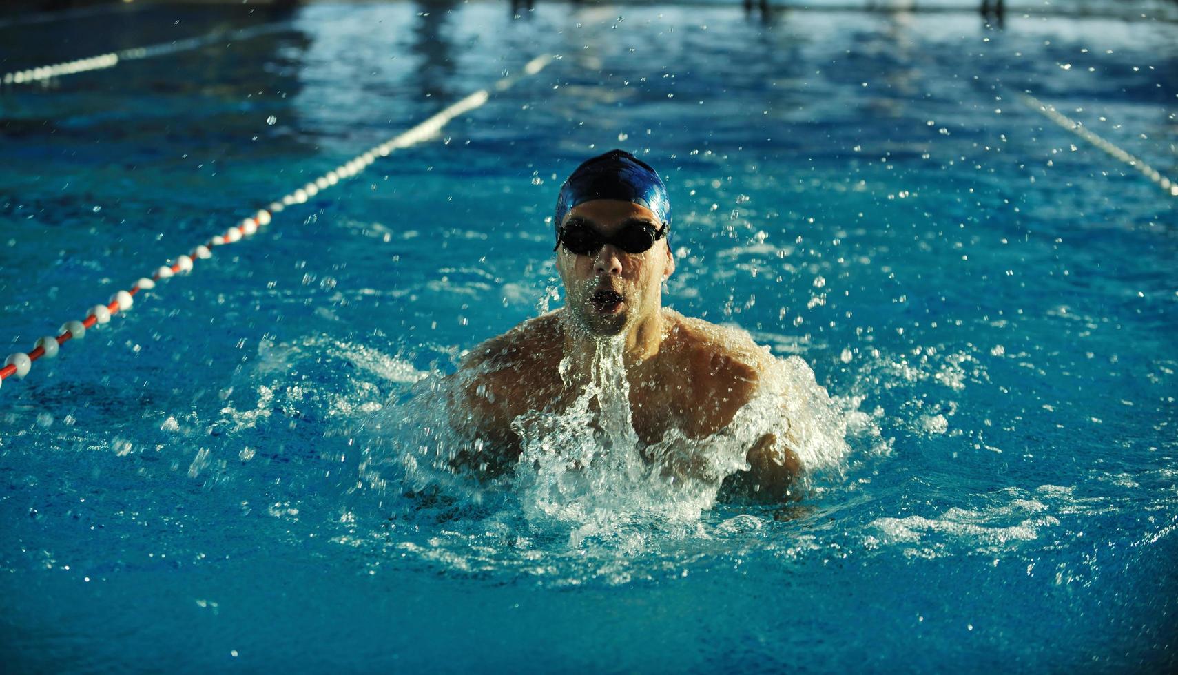 Swimmer in pool photo