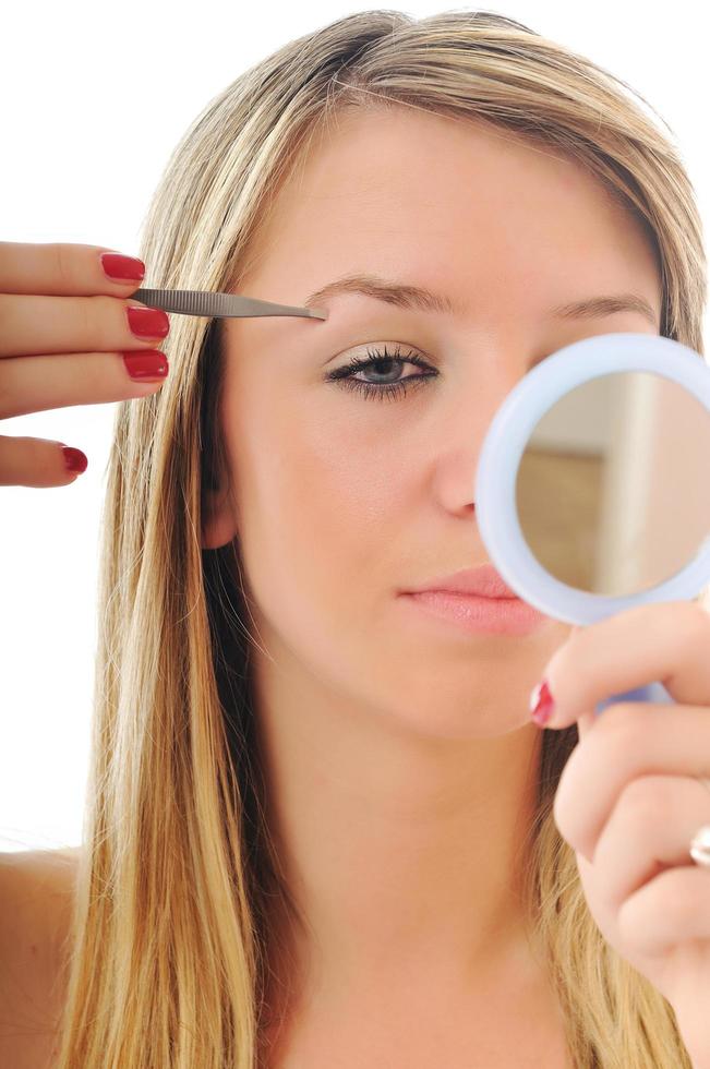 woman isolated eye brow beauty treatment photo