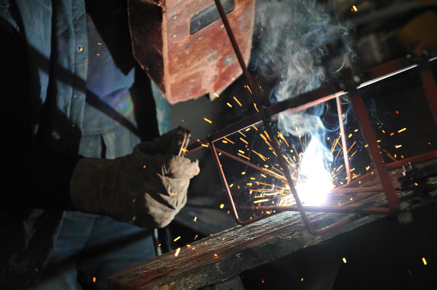 Welder working view photo