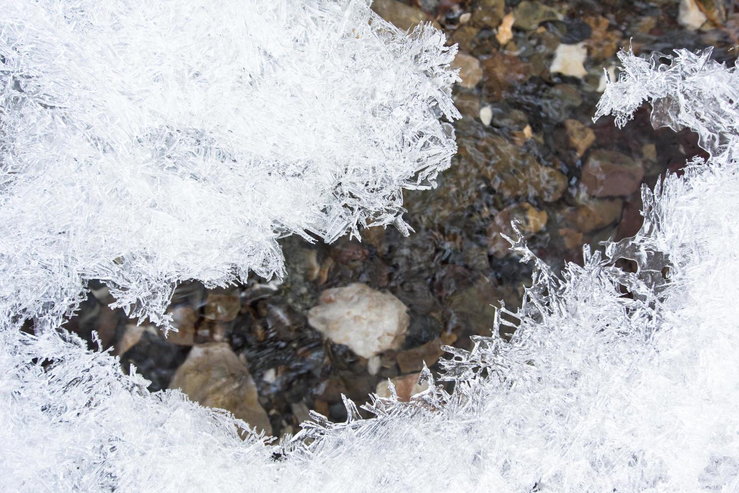 hielo del arroyo de invierno foto