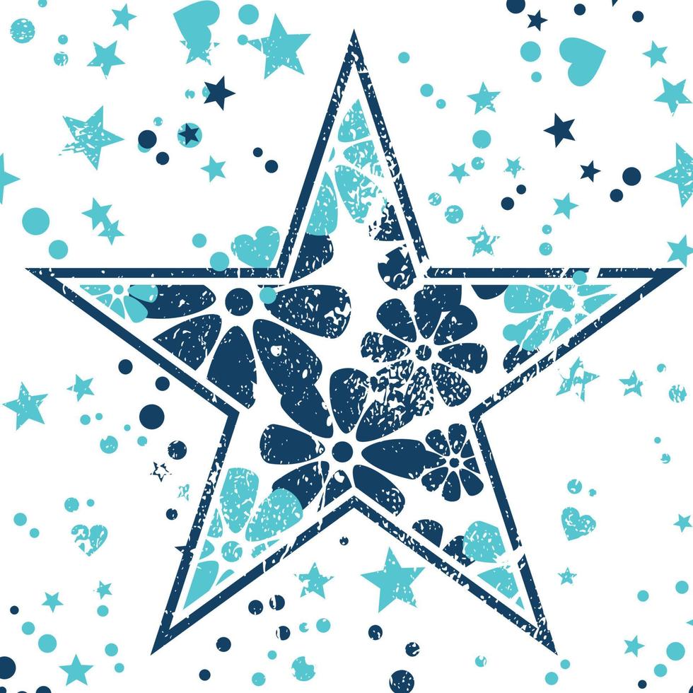 cute star flower abstract background pattern vector