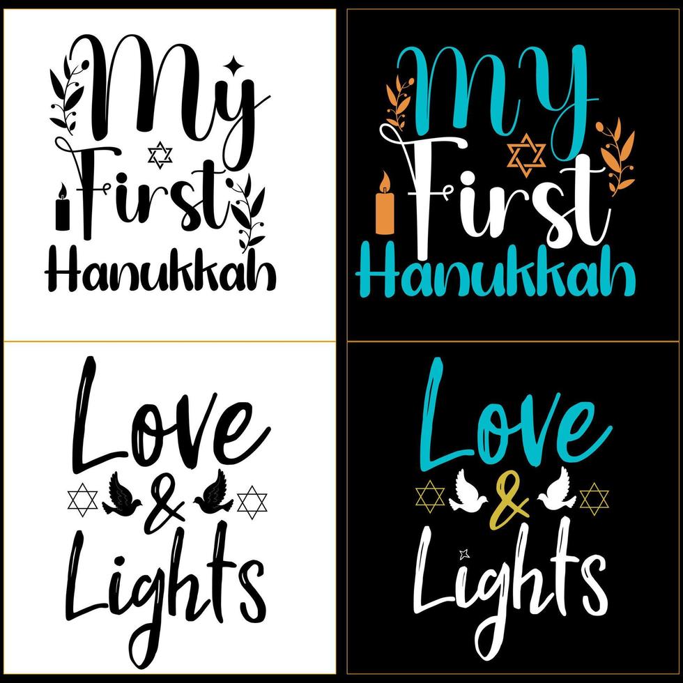 vector de camiseta de hanukkah. letras de la mano de hanukkah