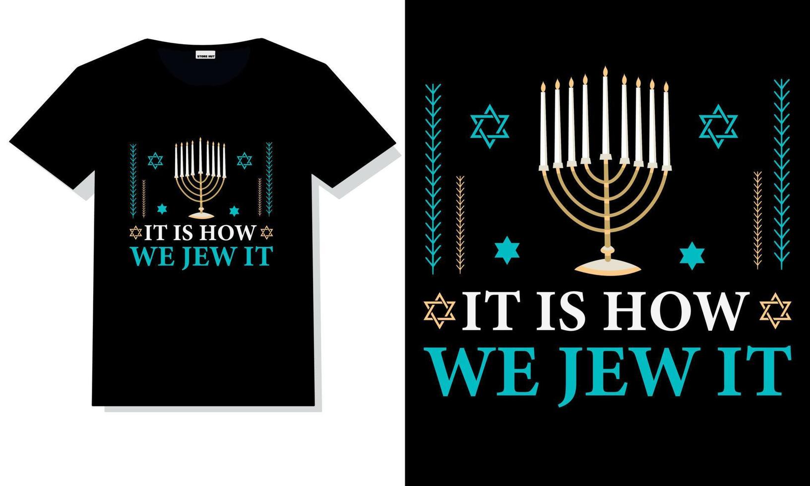 Hanukkah t shirt vector. Hanukkah hand lettering vector