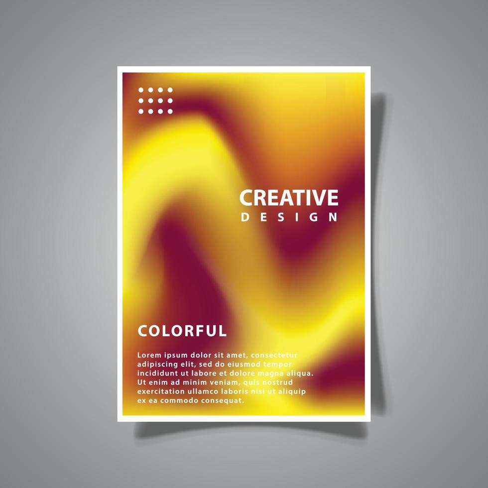 fondo de plantilla de cubierta moderna de gradación, arte fluido de patrón de color violeta amarillo abstracto de malla suave, gráfico vectorial de diseño vector