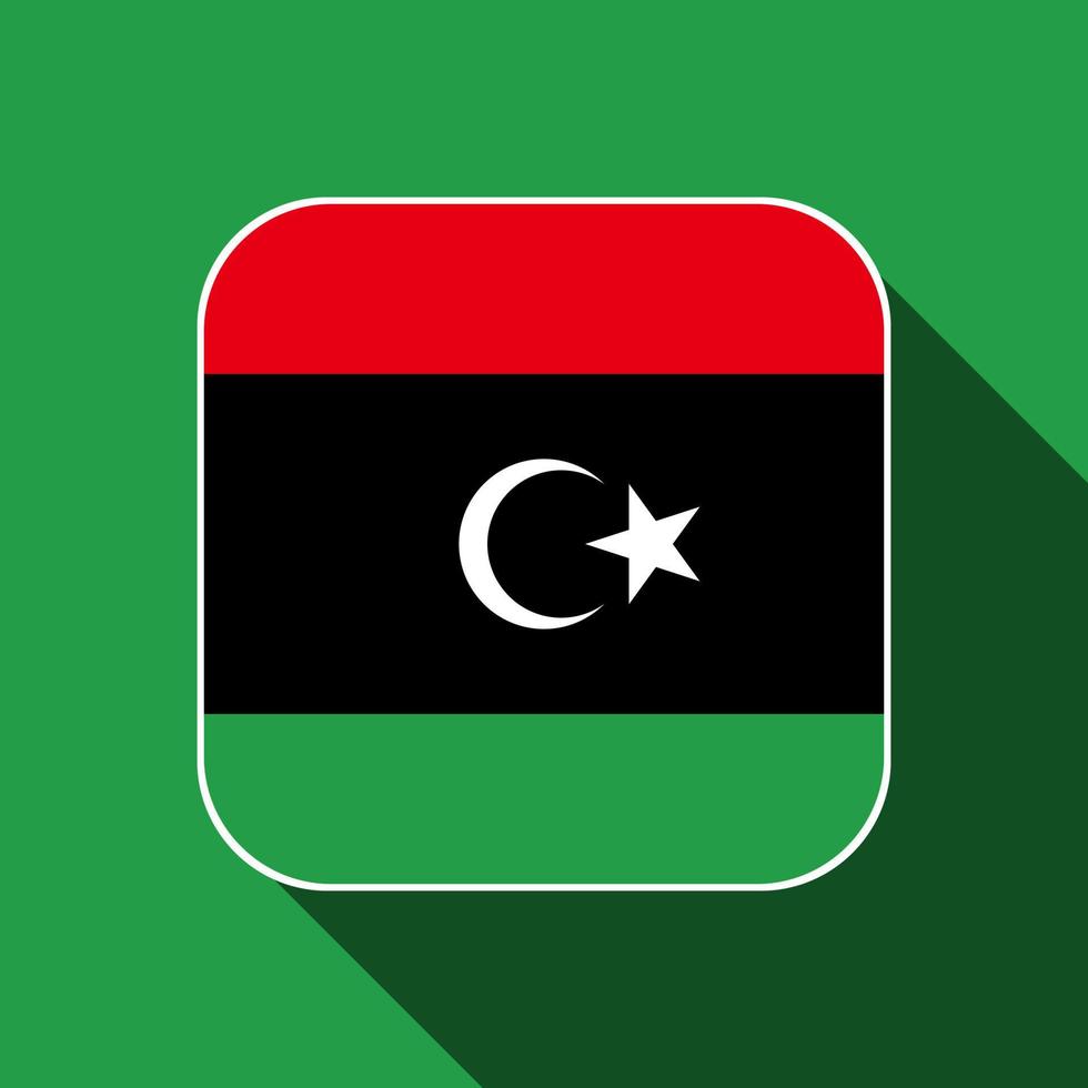 Libya flag, official colors. Vector illustration.