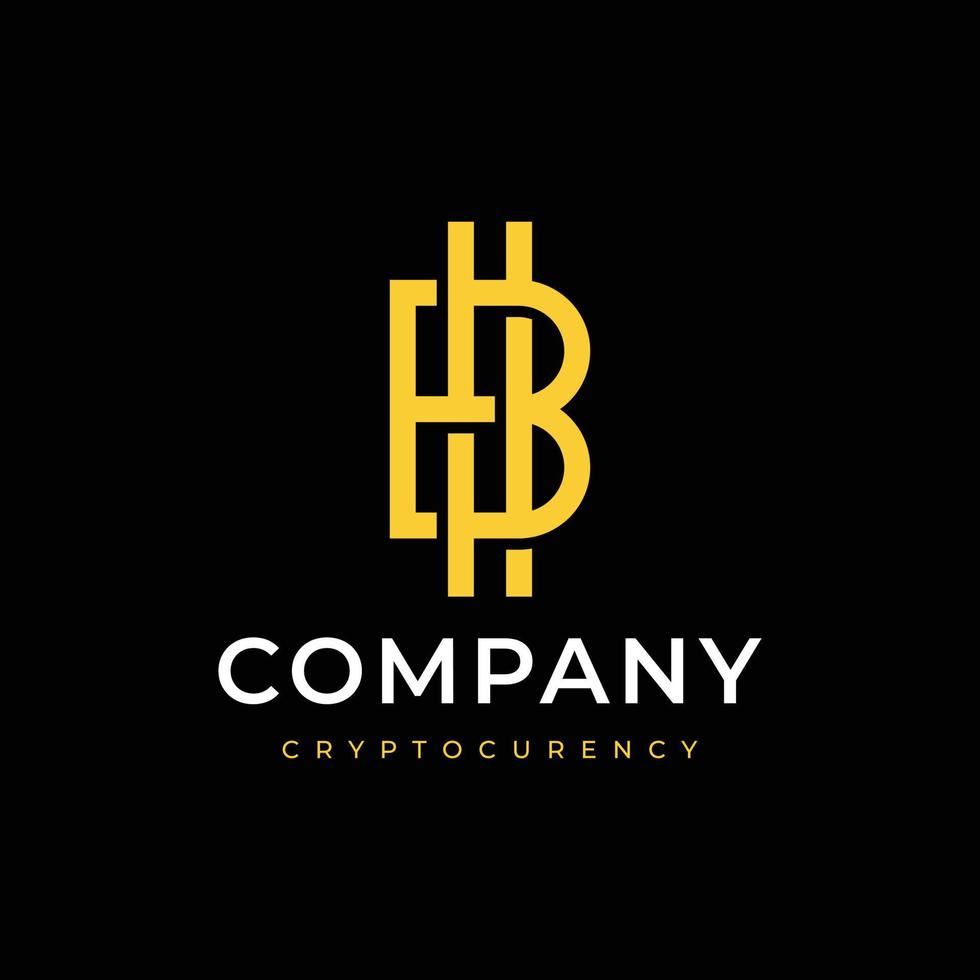 diseño de logotipo de letra b bitcoin vector