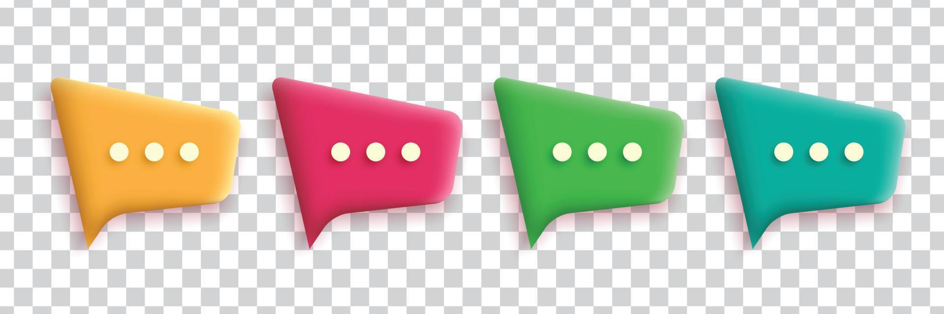 colorful 3d speech bubble chat icon set collection poster and sticker concept Banner vector graphic
