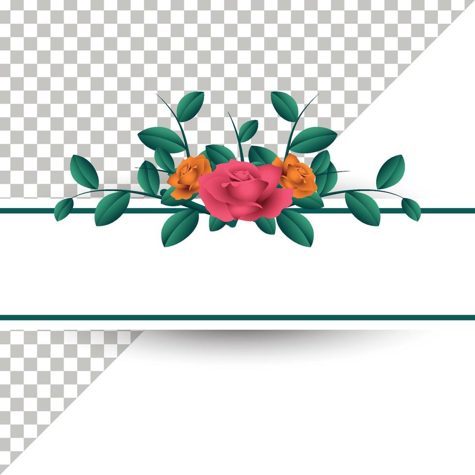 rose flower frame template for text, vector graphic
