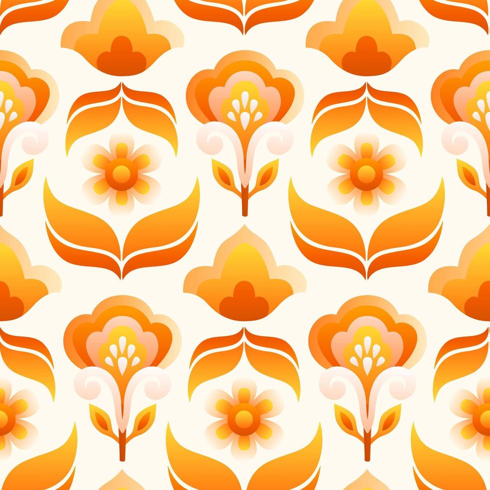 Floral Retro Vector Seamless Pattern