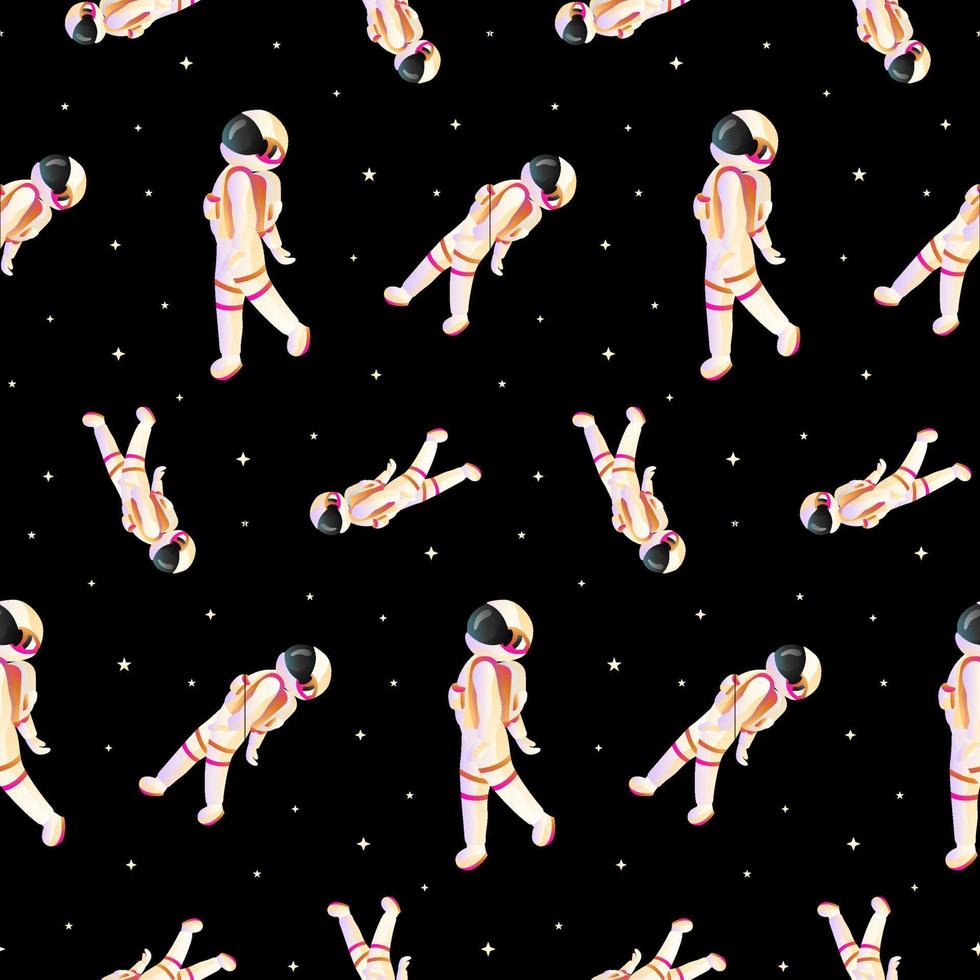 Astronaut Vector Seamless Pattern