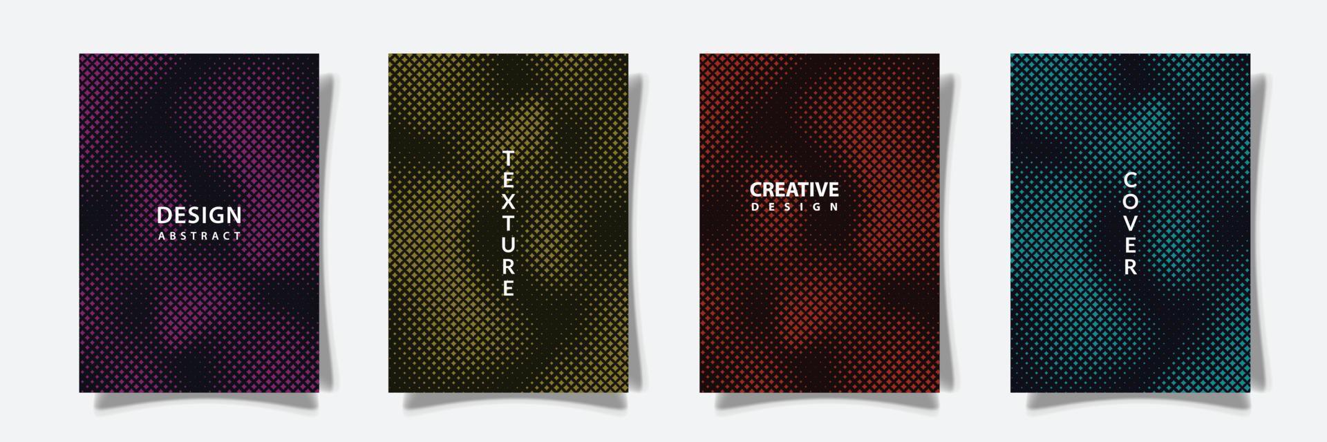 halftone abstract texture cover background template futuristic design set collection vector graphic