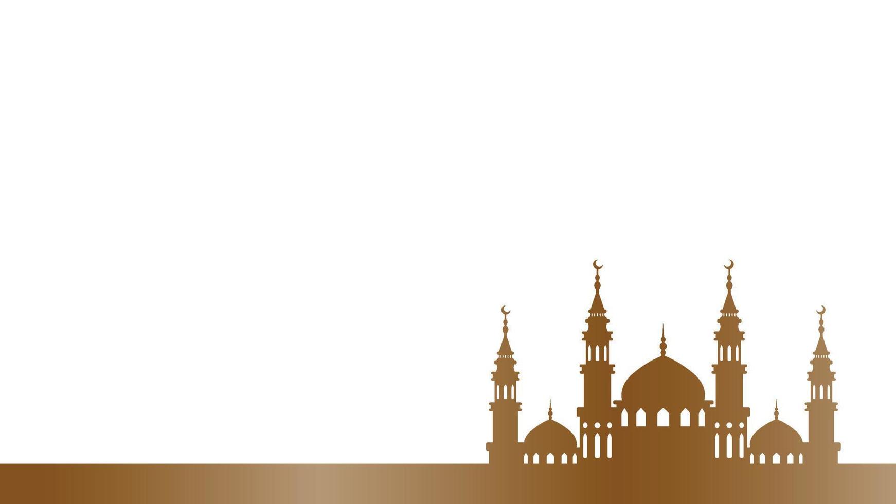ornamento decorativo de la mezquita de la silueta para el gráfico vectorial del diseño de la bandera vector