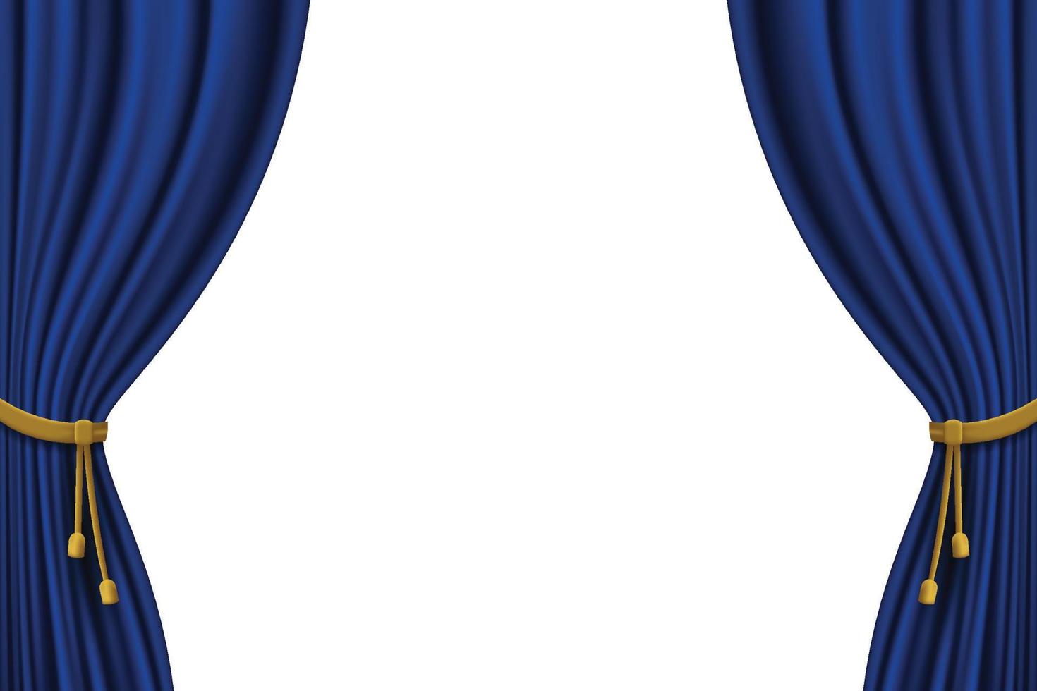 realistic curtain frame template blue color vector graphic 11587663