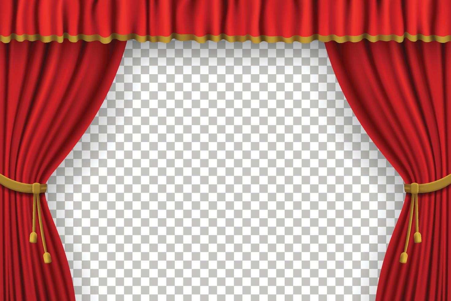 realistic curtain frame template red color vector graphic
