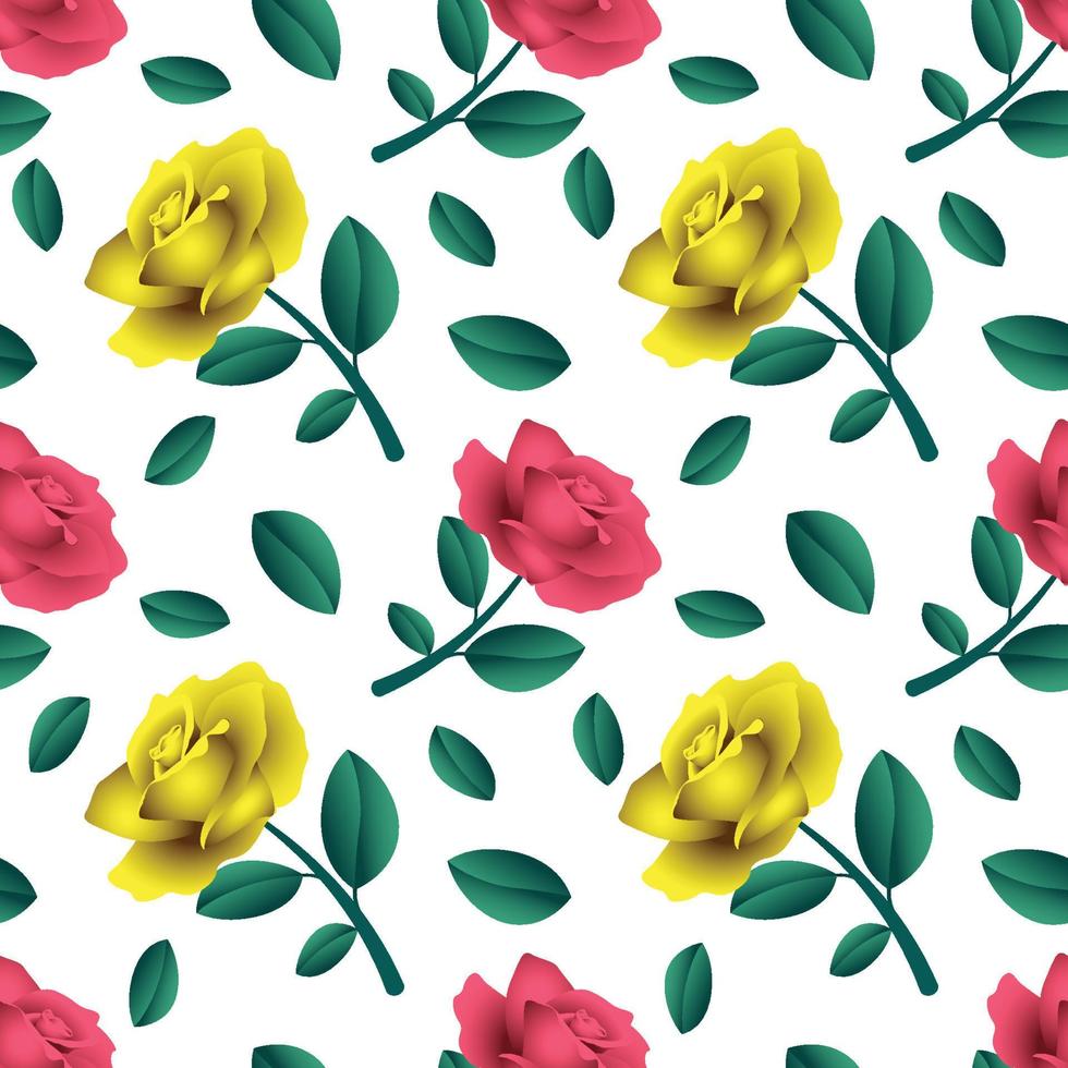 beautiful rose flower seamless pattern design vector graphic