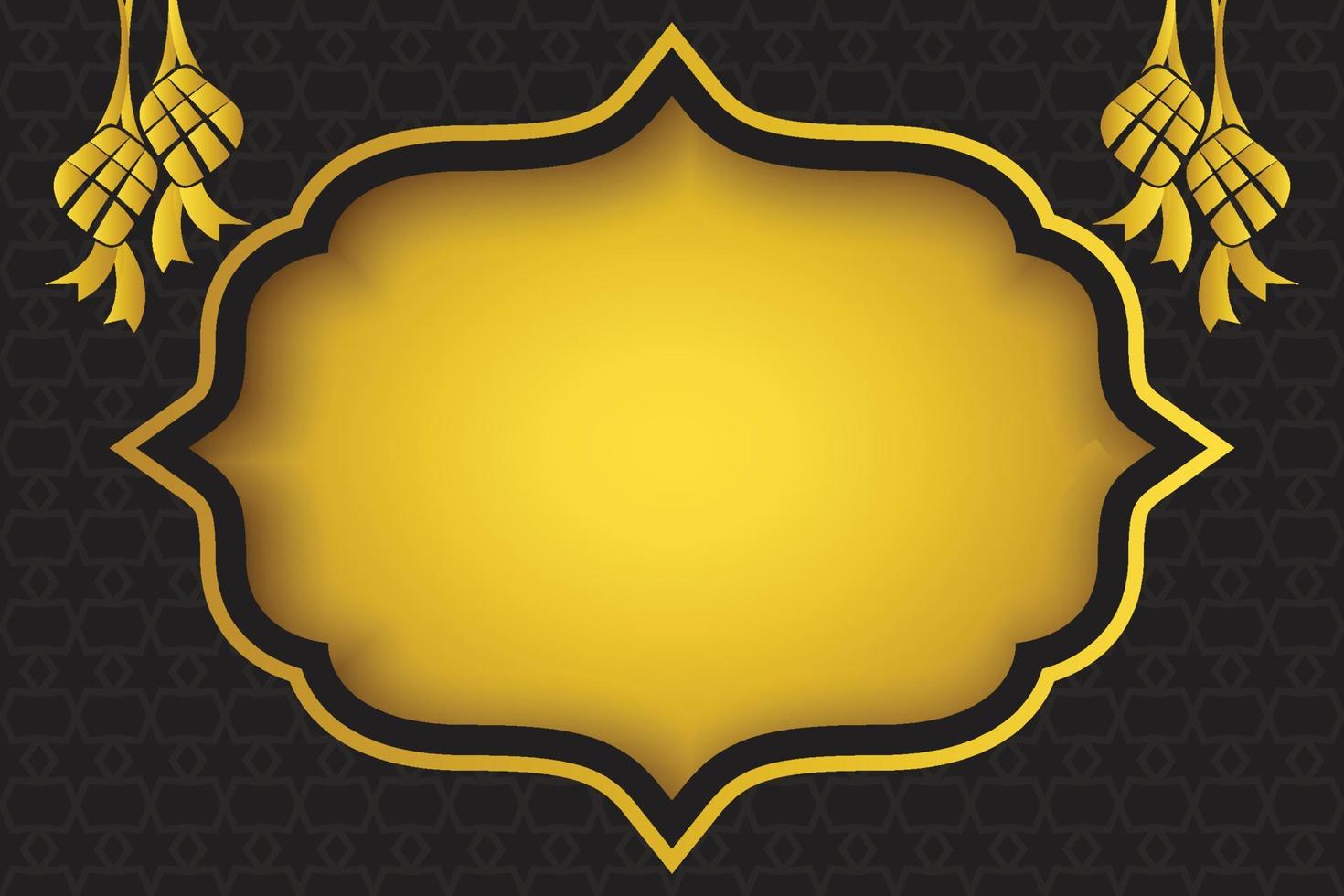 ramadan kareem background template design vector, eid mubarak, with hanging ornament, black golden color vector