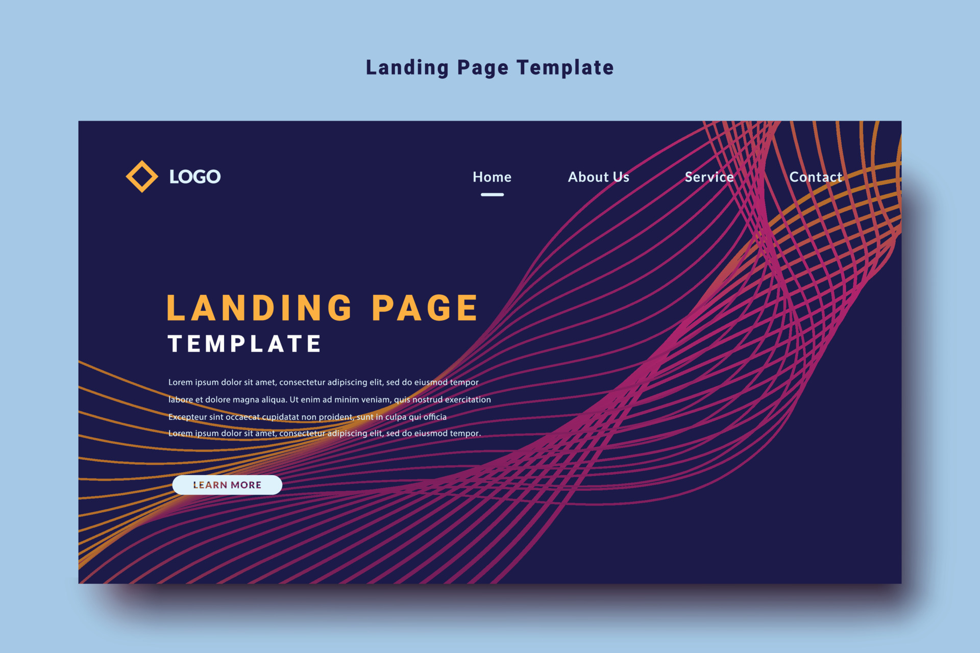 modern landing page template design future abstract violet wave style