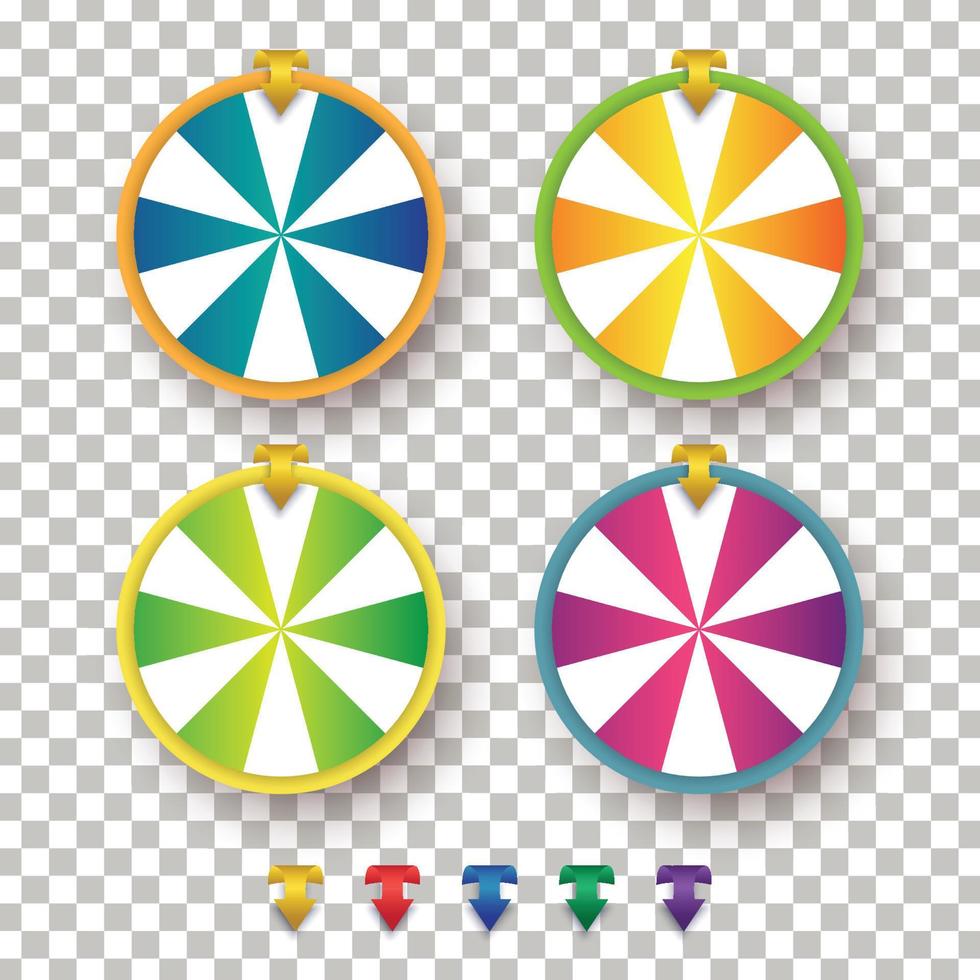 fortune wheel set collection vector graphic