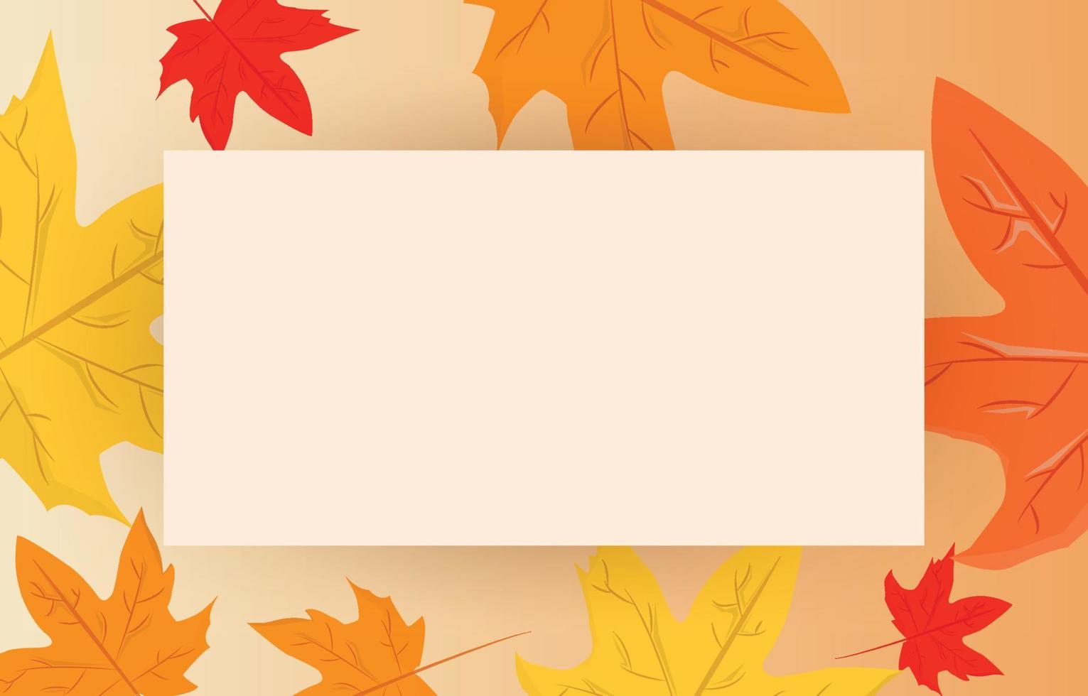 fondo de otoño con hojas de color amarillo dorado con marcos cuadrados y espacio libre, concepto de otoño, para papel tapiz, postales, tarjetas de felicitación, páginas web, banners, ventas en línea. ilustración vectorial vector