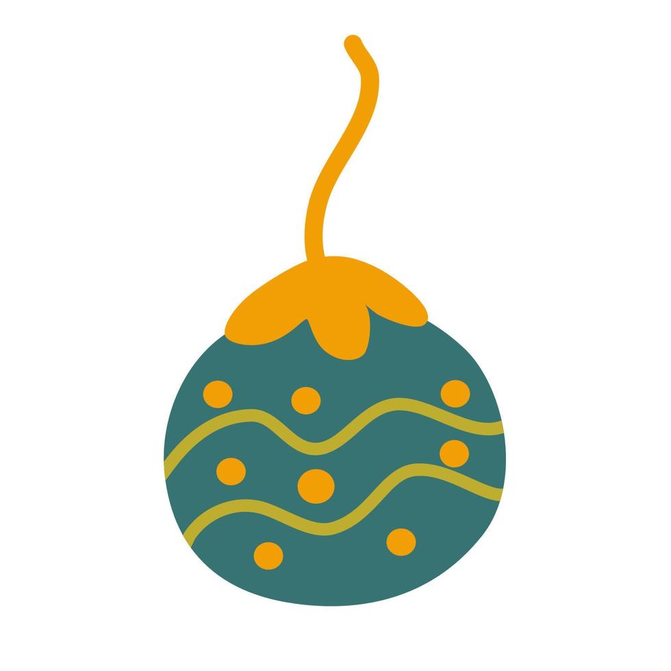 juguete del árbol de navidad. decoraciones de año nuevo de diferentes formas. símbolo de año nuevo y vacaciones de invierno. icono de estilo de dibujos animados. ilustración vectorial de la mano. vector