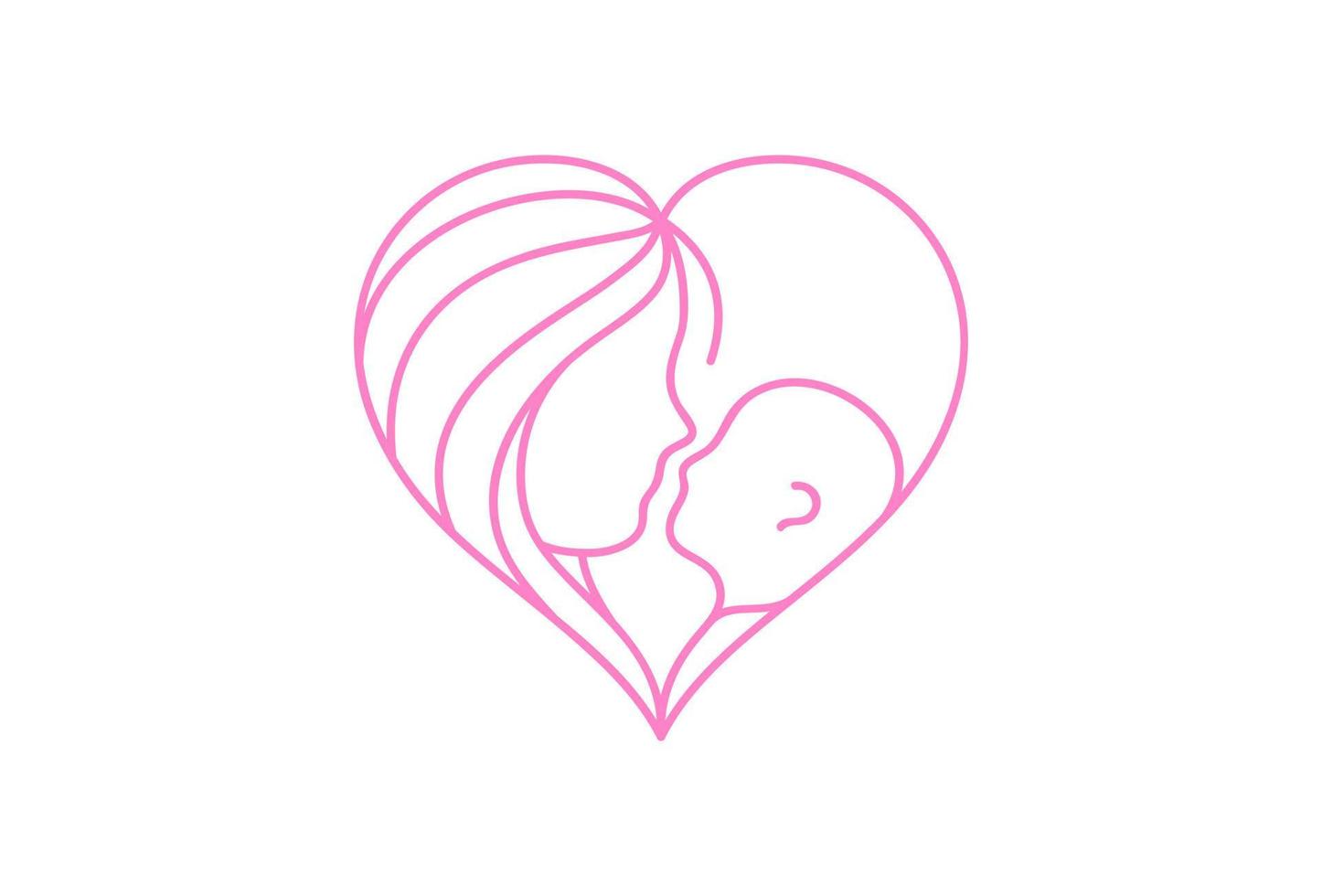 Beauty Mother Love Baby for Nursing Lactating logo design vector