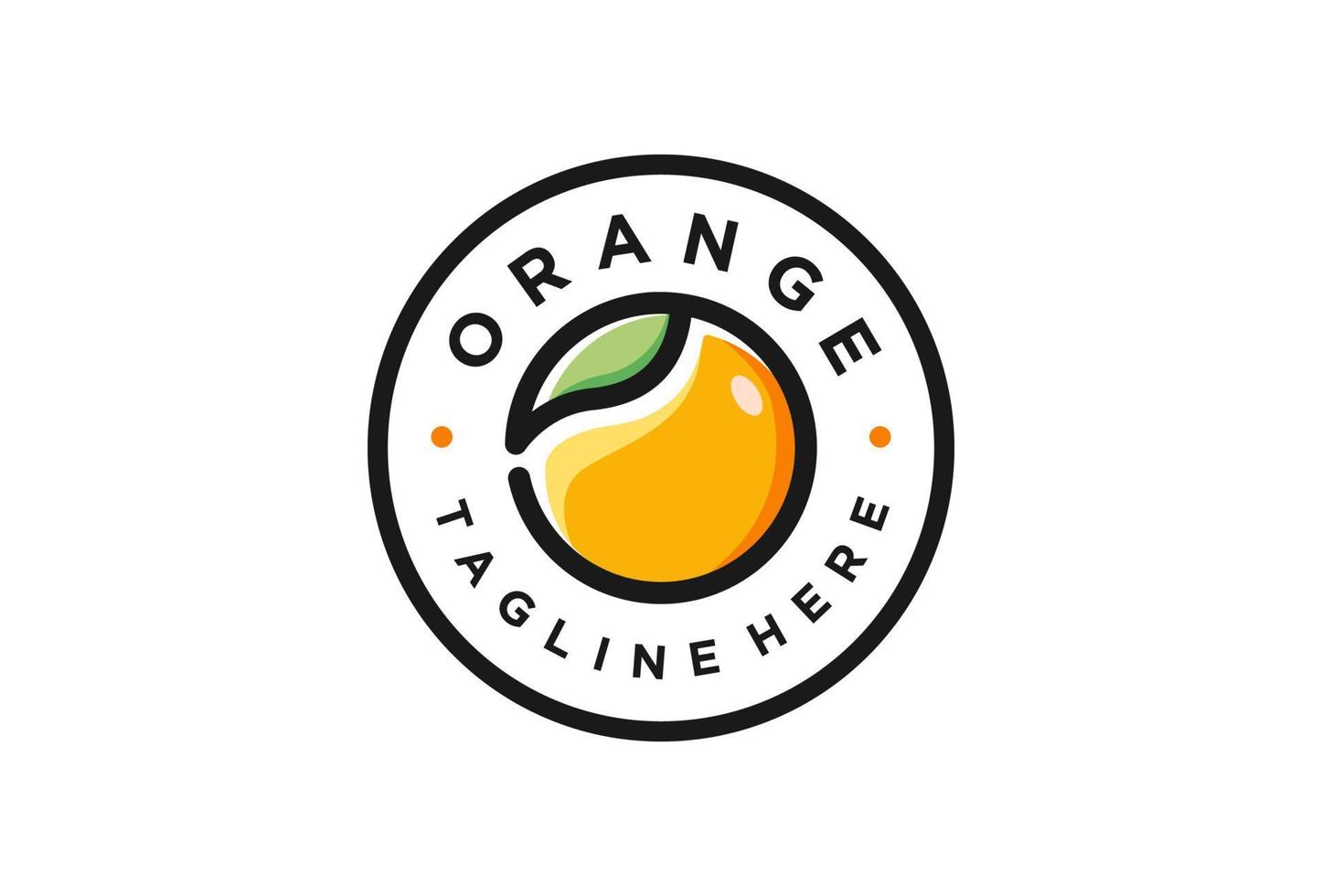 diseño de ilustración de icono de vector de diseño de logotipo de fruta naranja