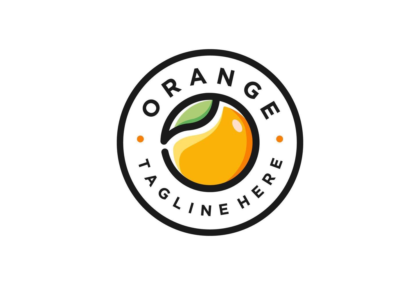 Orange fruit logo design Vector icon illustration design