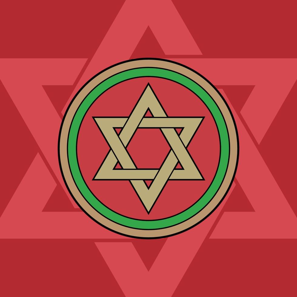 hanukkah hexagram mandala vector design