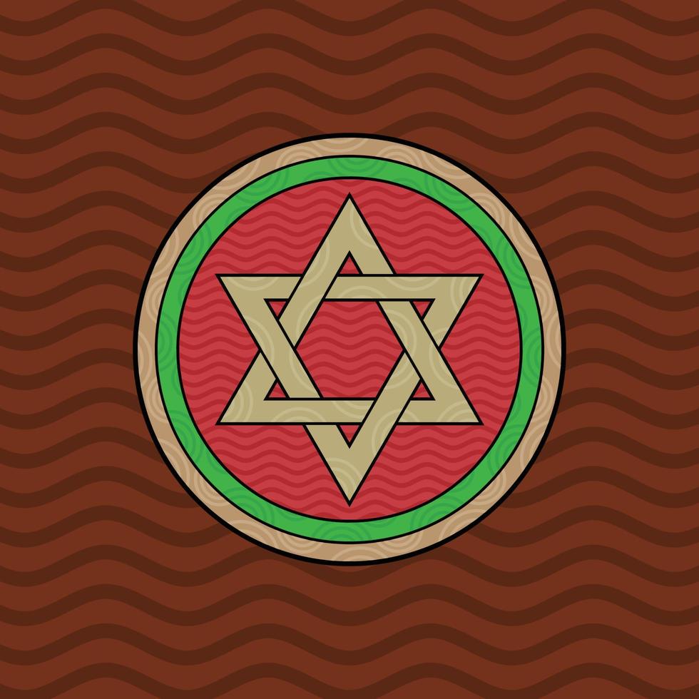 hanukkah hexagram mandala vector design