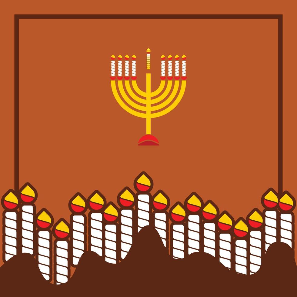 diseño de vector de mandala de vela de hanukkah